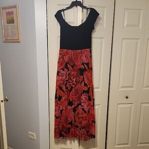 Premier Black and Red Floral Maxi Dress